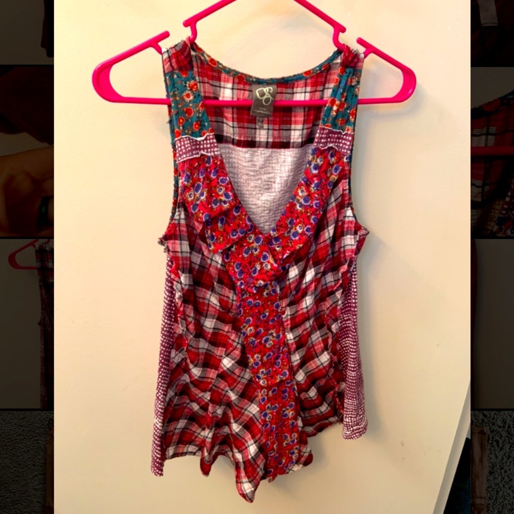 Anthropologie One September Rose Farm Tank size SMALL